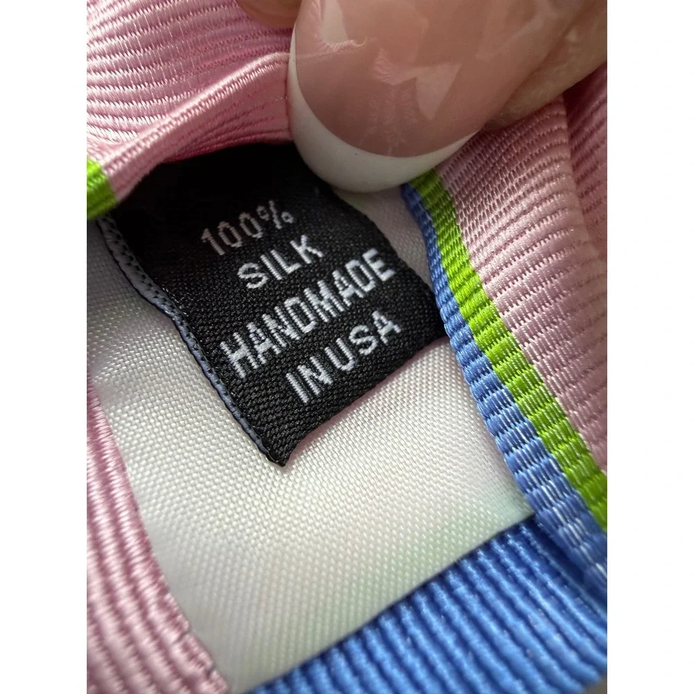 NWT Peter Blair 100% Silk Pink Blue Stripe Tie Men's Necktie Preppy‎